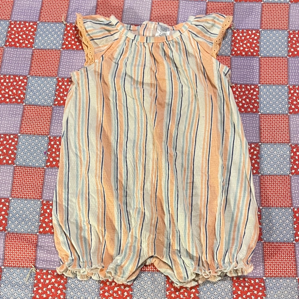 🎉Carter's Multicolor Striped Baby Romper. E414